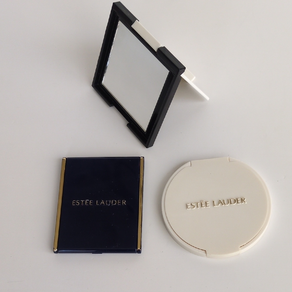 Vintage Estee Lauder Compact Standing Travel or Purse Mirrors - Rectangle Circle